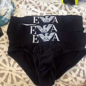 Emporio Armani Black Logo Briefs